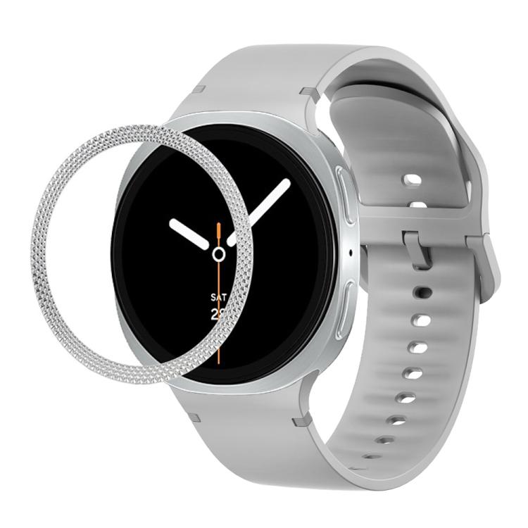 Lünette mit rautenförmiger Struktur und einfarbiges, genähtes Silikonarmband, für Samsung Galaxy Watch8 44 mm und 40 mm