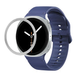 Lünette mit rautenförmiger Struktur und einfarbiges, genähtes Silikonarmband, für Samsung Galaxy Watch8 44 mm und 40 mm