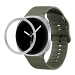 Lünette mit rautenförmiger Struktur und einfarbiges, genähtes Silikonarmband, für Samsung Galaxy Watch8 44 mm und 40 mm