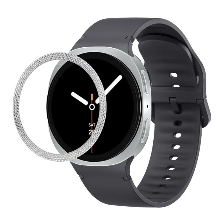Lünette mit rautenförmiger Struktur und einfarbiges, genähtes Silikonarmband, für Samsung Galaxy Watch8 44 mm und 40 mm
