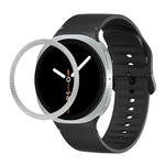 Lünette mit rautenförmiger Struktur und einfarbiges, genähtes Silikonarmband, für Samsung Galaxy Watch8 44 mm und 40 mm