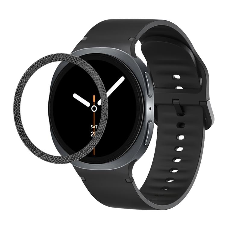Lünette mit rautenförmiger Struktur und einfarbiges, genähtes Silikonarmband, für Samsung Galaxy Watch8 44 mm und 40 mm