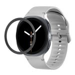Lünette mit rautenförmiger Struktur und einfarbiges, genähtes Silikonarmband, für Samsung Galaxy Watch8 44 mm und 40 mm