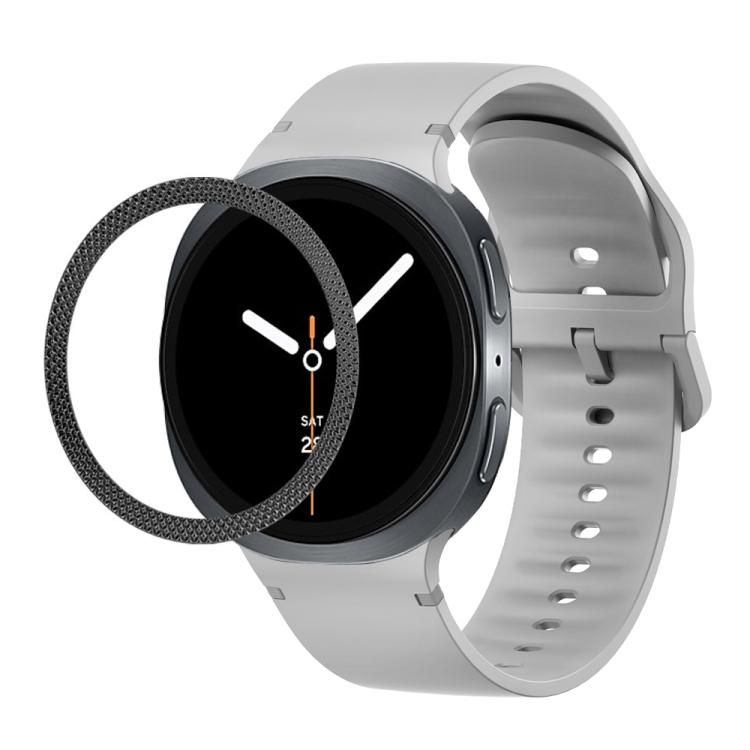 Lünette mit rautenförmiger Struktur und einfarbiges, genähtes Silikonarmband, für Samsung Galaxy Watch8 44 mm und 40 mm