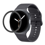 Lünette mit rautenförmiger Struktur und einfarbiges, genähtes Silikonarmband, für Samsung Galaxy Watch8 44 mm und 40 mm