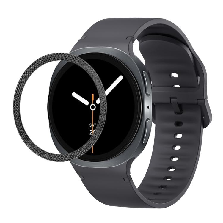Lünette mit rautenförmiger Struktur und einfarbiges, genähtes Silikonarmband, für Samsung Galaxy Watch8 44 mm und 40 mm