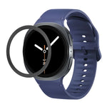 Lünette mit rautenförmiger Struktur und einfarbiges, genähtes Silikonarmband, für Samsung Galaxy Watch8 44 mm und 40 mm