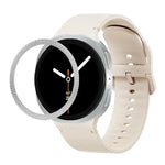 Lünette mit rautenförmiger Struktur und einfarbiges, genähtes Silikonarmband, für Samsung Galaxy Watch8 44 mm und 40 mm