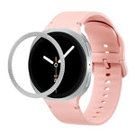 Lünette mit rautenförmiger Struktur und einfarbiges, genähtes Silikonarmband, für Samsung Galaxy Watch8 44 mm und 40 mm