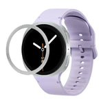 Lünette mit rautenförmiger Struktur und einfarbiges, genähtes Silikonarmband, für Samsung Galaxy Watch8 44 mm und 40 mm