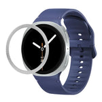 Lünette mit rautenförmiger Struktur und einfarbiges, genähtes Silikonarmband, für Samsung Galaxy Watch8 44 mm und 40 mm
