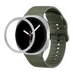 Lünette mit rautenförmiger Struktur und einfarbiges, genähtes Silikonarmband, für Samsung Galaxy Watch8 44 mm und 40 mm