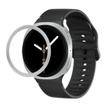 Lünette mit rautenförmiger Struktur und einfarbiges, genähtes Silikonarmband, für Samsung Galaxy Watch8 44 mm und 40 mm