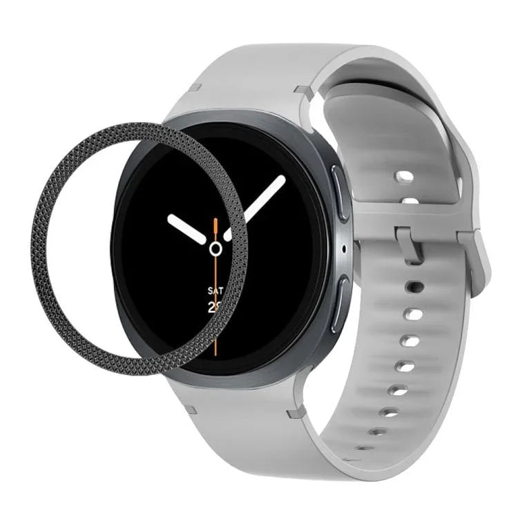 Lünette mit rautenförmiger Struktur und einfarbiges, genähtes Silikonarmband, für Samsung Galaxy Watch8 44 mm und 40 mm