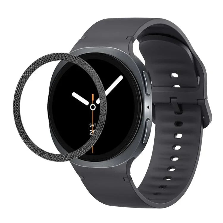 Lünette mit rautenförmiger Struktur und einfarbiges, genähtes Silikonarmband, für Samsung Galaxy Watch8 44 mm und 40 mm