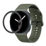 Lünette mit rautenförmiger Struktur und einfarbiges, genähtes Silikonarmband, für Samsung Galaxy Watch8 44 mm und 40 mm
