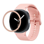 Lünette mit rautenförmiger Struktur und einfarbiges, genähtes Silikonarmband, für Samsung Galaxy Watch8 44 mm und 40 mm