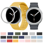 Lünette mit rautenförmiger Struktur und einfarbiges, genähtes Silikonarmband, für Samsung Galaxy Watch8 44 mm und 40 mm