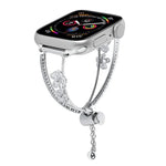 Armband mit fünfblättriger Blume und Zirkonia-Einlage aus Kupfer, passend für Apple Watch 46 mm / 49 mm / 45 mm / 44 mm und 42 mm / 41 mm / 40 mm / 38 mm