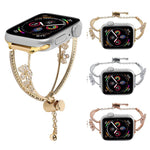 Armband mit fünfblättriger Blume und Zirkonia-Einlage aus Kupfer, passend für Apple Watch 46 mm / 49 mm / 45 mm / 44 mm und 42 mm / 41 mm / 40 mm / 38 mm