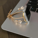 Armband mit fünfblättriger Blume und Zirkonia-Einlage aus Kupfer, passend für Apple Watch 46 mm / 49 mm / 45 mm / 44 mm und 42 mm / 41 mm / 40 mm / 38 mm