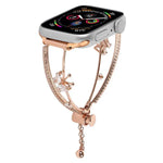 Kupferintarsien-Schmetterlingsarmband mit Zirkonia, passend für Apple Watch 46 mm / 49 mm / 45 mm / 44 mm und 42 mm / 41 mm / 40 mm / 38 mm