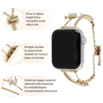 Kupferintarsien-Schmetterlingsarmband mit Zirkonia, passend für Apple Watch 46 mm / 49 mm / 45 mm / 44 mm und 42 mm / 41 mm / 40 mm / 38 mm