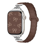 Schmale, magnetische Silikon-Uhrenarmbänder mit Schleife, passend für Apple Watch 46 mm / 49 mm / 45 mm / 44 mm und 42 mm / 41 mm / 40 mm / 38 mm