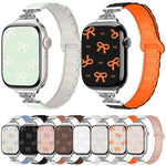 Schmale, magnetische Silikon-Uhrenarmbänder mit Schleife, passend für Apple Watch 46 mm / 49 mm / 45 mm / 44 mm und 42 mm / 41 mm / 40 mm / 38 mm
