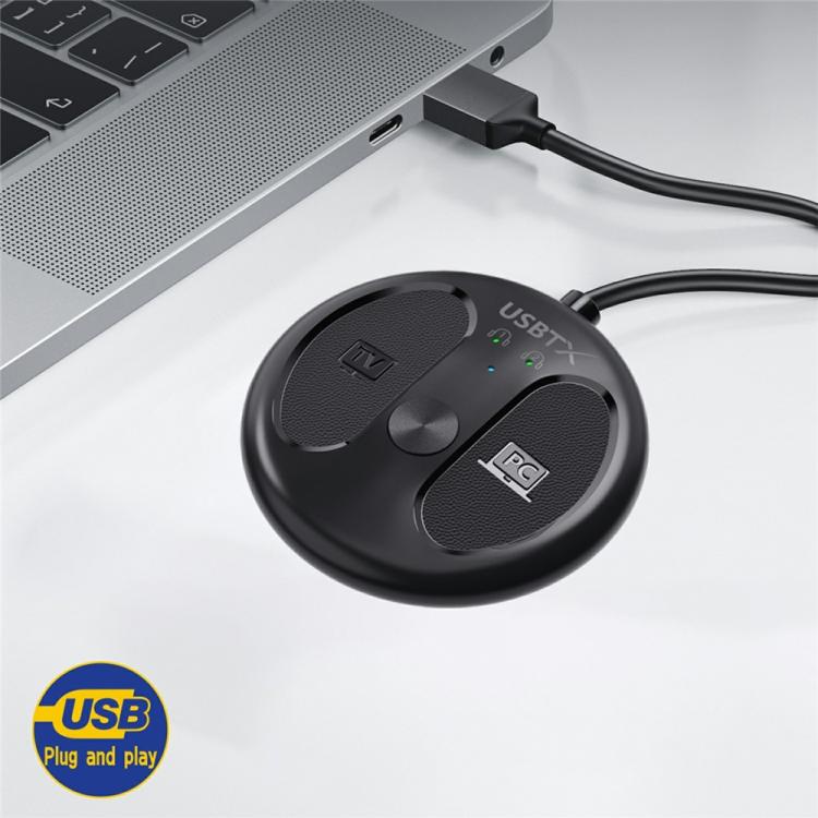 Für TV PC LE524 USB Bluetooth 5.4 Audio Transmitter 50m Reichweite Dual-Verbindungsadapter, LE524