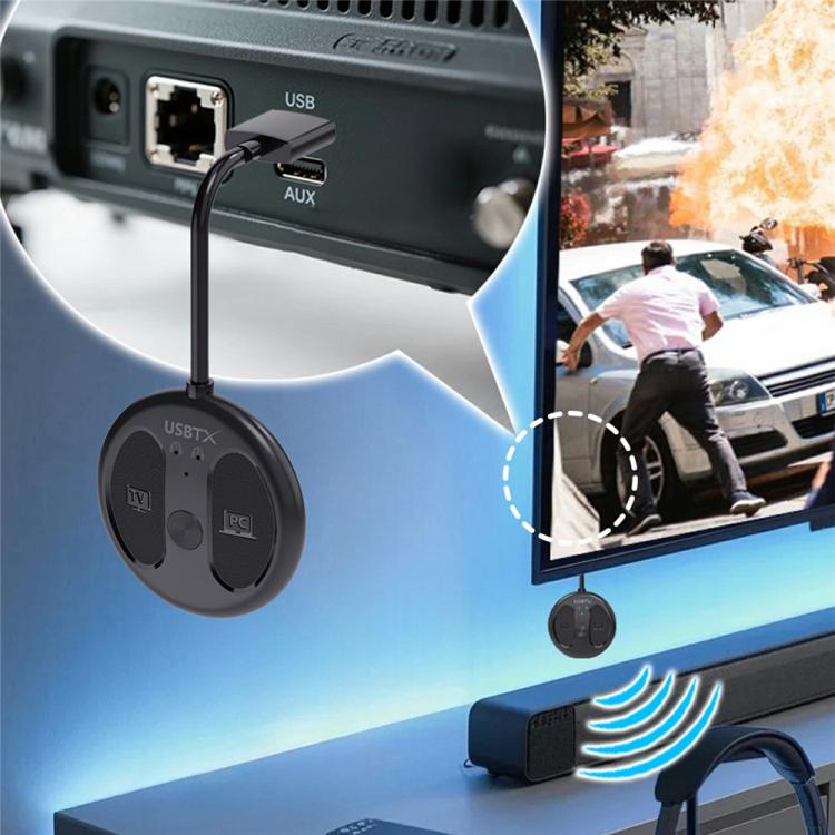 Für TV PC LE524 USB Bluetooth 5.4 Audio Transmitter 50m Reichweite Dual-Verbindungsadapter, LE524