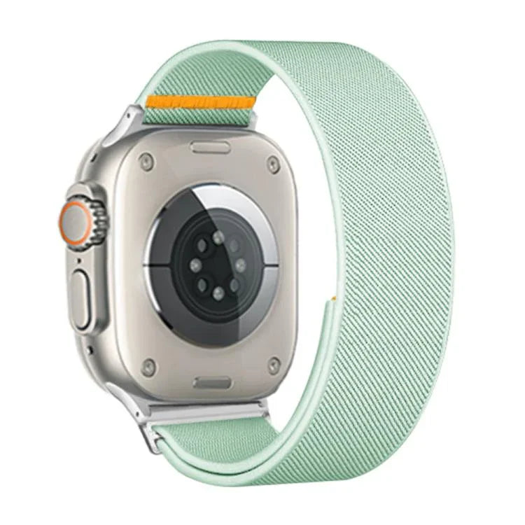 Verstellbares, elastisches Nylon-Armband mit einfacher Schlaufe, passend für Apple Watch 46 mm / 49 mm / 45 mm / 44 mm und 42 mm / 41 mm / 40 mm / 38 mm