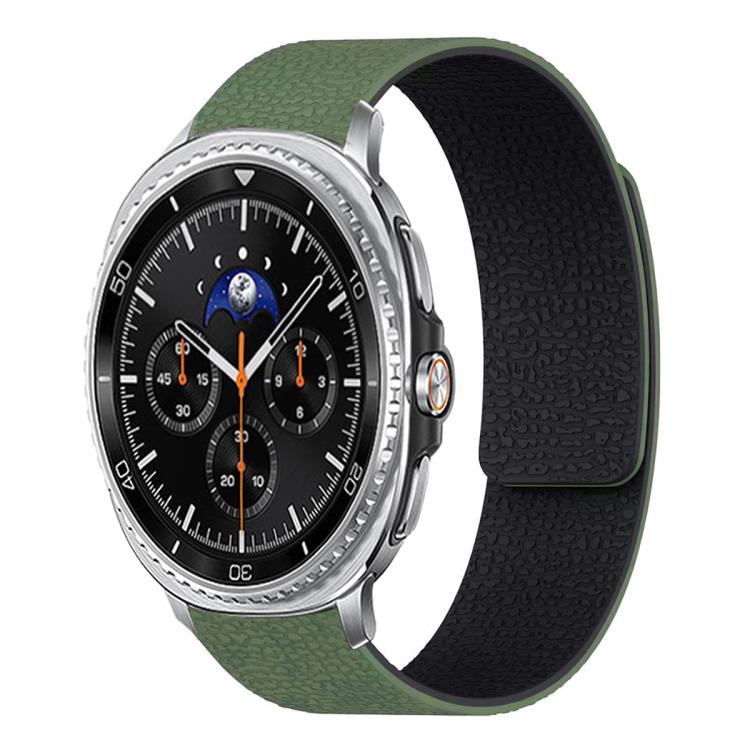 Litschi-Textur Weiches magnetisches Silikon-Uhrenarmband, für Samsung Galaxy Watch Ultra 47mm / Ultra 2025, für Samsung Galaxy Watch8 / 8 Classic
