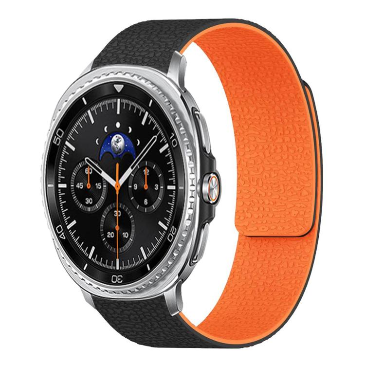 Litschi-Textur Weiches magnetisches Silikon-Uhrenarmband, für Samsung Galaxy Watch Ultra 47mm / Ultra 2025, für Samsung Galaxy Watch8 / 8 Classic