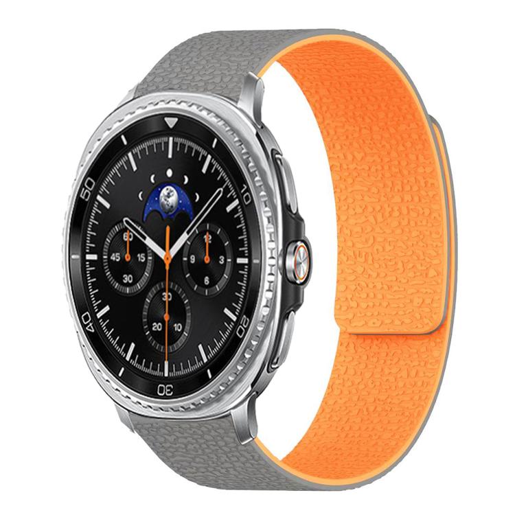 Litschi-Textur Weiches magnetisches Silikon-Uhrenarmband, für Samsung Galaxy Watch Ultra 47mm / Ultra 2025, für Samsung Galaxy Watch8 / 8 Classic