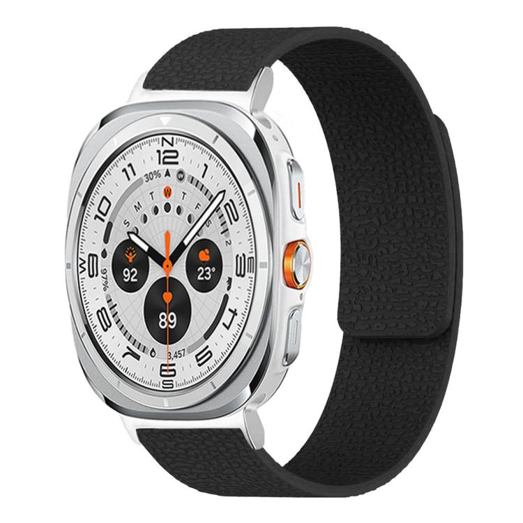 Litschi-Textur Weiches magnetisches Silikon-Uhrenarmband, für Samsung Galaxy Watch Ultra 47mm / Ultra 2025, für Samsung Galaxy Watch8 / 8 Classic