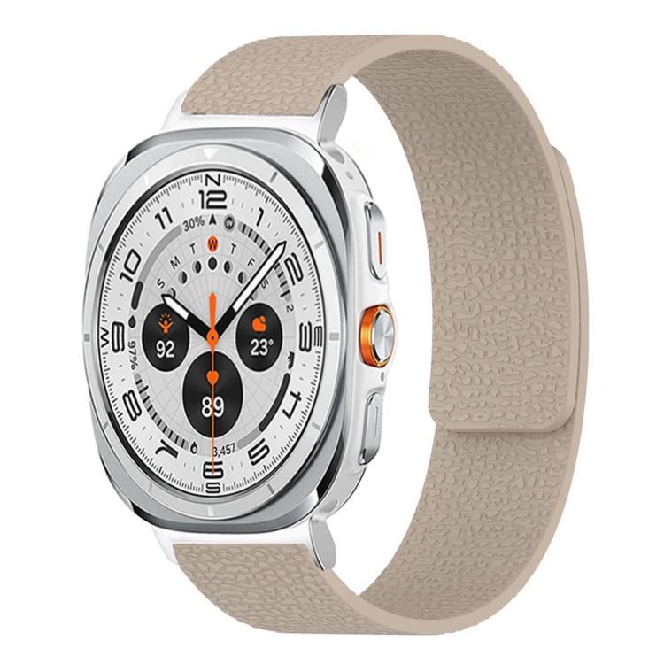 Litschi-Textur Weiches magnetisches Silikon-Uhrenarmband, für Samsung Galaxy Watch Ultra 47mm / Ultra 2025, für Samsung Galaxy Watch8 / 8 Classic