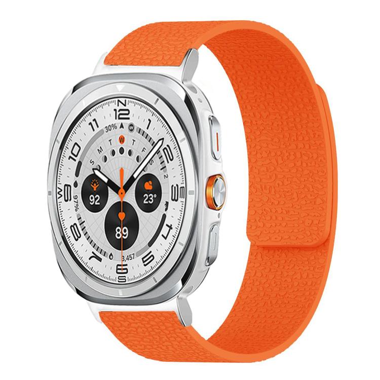 Litschi-Textur Weiches magnetisches Silikon-Uhrenarmband, für Samsung Galaxy Watch Ultra 47mm / Ultra 2025, für Samsung Galaxy Watch8 / 8 Classic