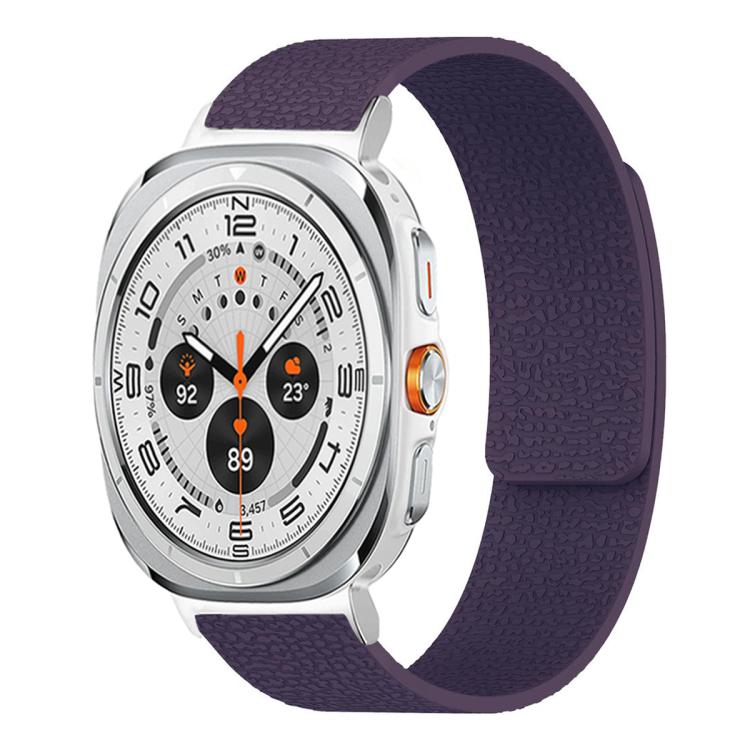 Litschi-Textur Weiches magnetisches Silikon-Uhrenarmband, für Samsung Galaxy Watch Ultra 47mm / Ultra 2025, für Samsung Galaxy Watch8 / 8 Classic