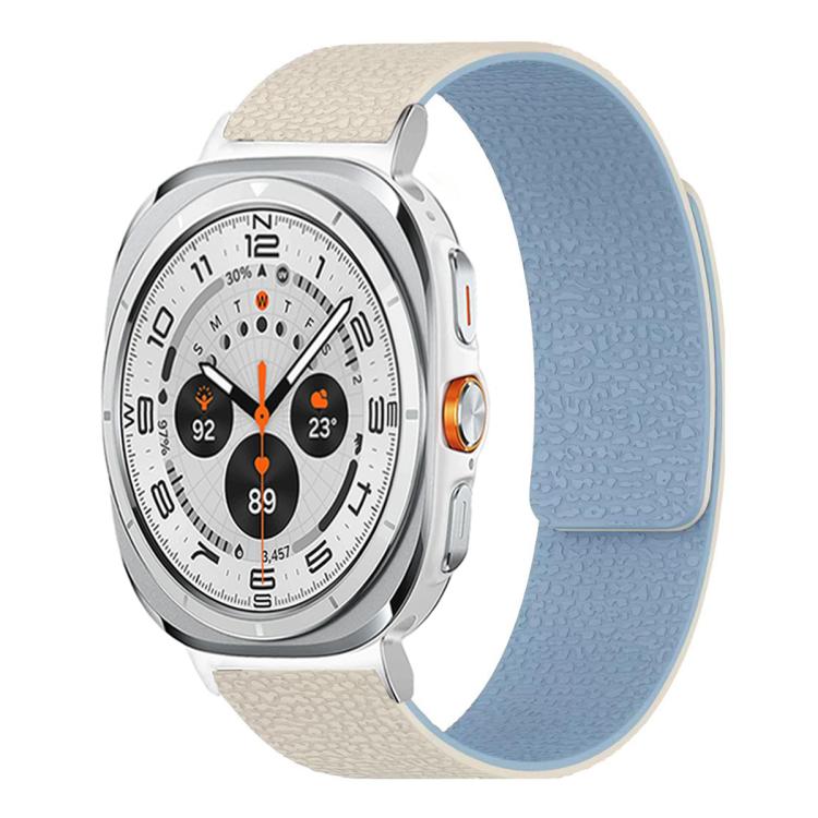 Litschi-Textur Weiches magnetisches Silikon-Uhrenarmband, für Samsung Galaxy Watch Ultra 47mm / Ultra 2025, für Samsung Galaxy Watch8 / 8 Classic