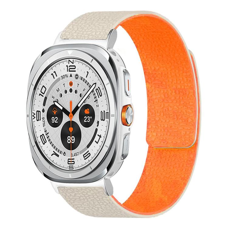 Litschi-Textur Weiches magnetisches Silikon-Uhrenarmband, für Samsung Galaxy Watch Ultra 47mm / Ultra 2025, für Samsung Galaxy Watch8 / 8 Classic