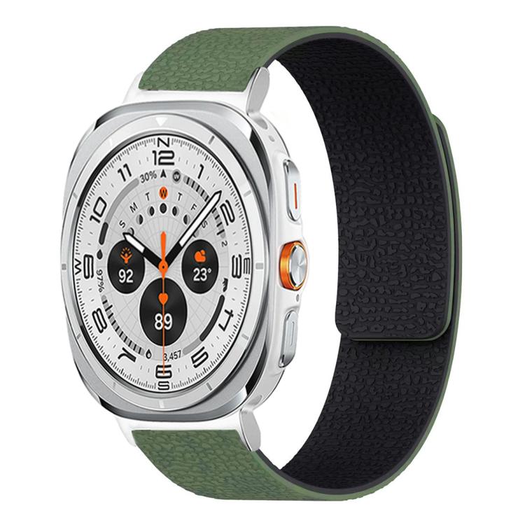 Litschi-Textur Weiches magnetisches Silikon-Uhrenarmband, für Samsung Galaxy Watch Ultra 47mm / Ultra 2025, für Samsung Galaxy Watch8 / 8 Classic
