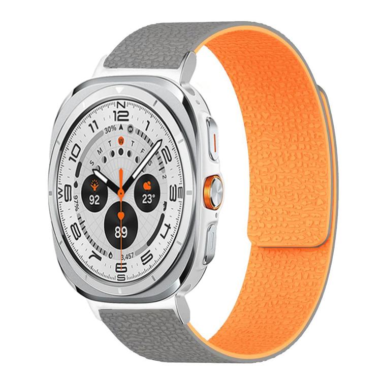 Litschi-Textur Weiches magnetisches Silikon-Uhrenarmband, für Samsung Galaxy Watch Ultra 47mm / Ultra 2025, für Samsung Galaxy Watch8 / 8 Classic