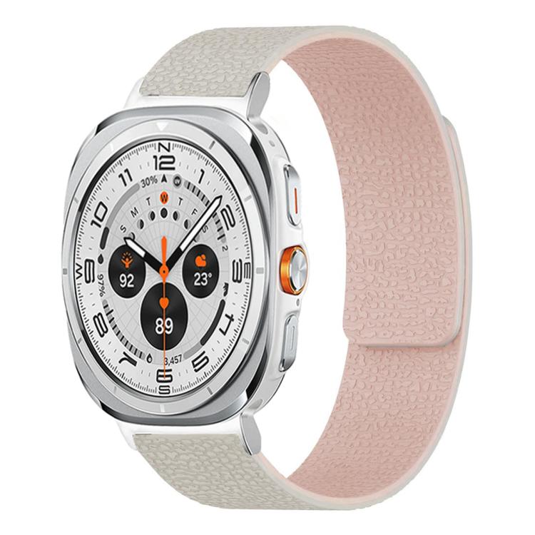 Litschi-Textur Weiches magnetisches Silikon-Uhrenarmband, für Samsung Galaxy Watch Ultra 47mm / Ultra 2025, für Samsung Galaxy Watch8 / 8 Classic