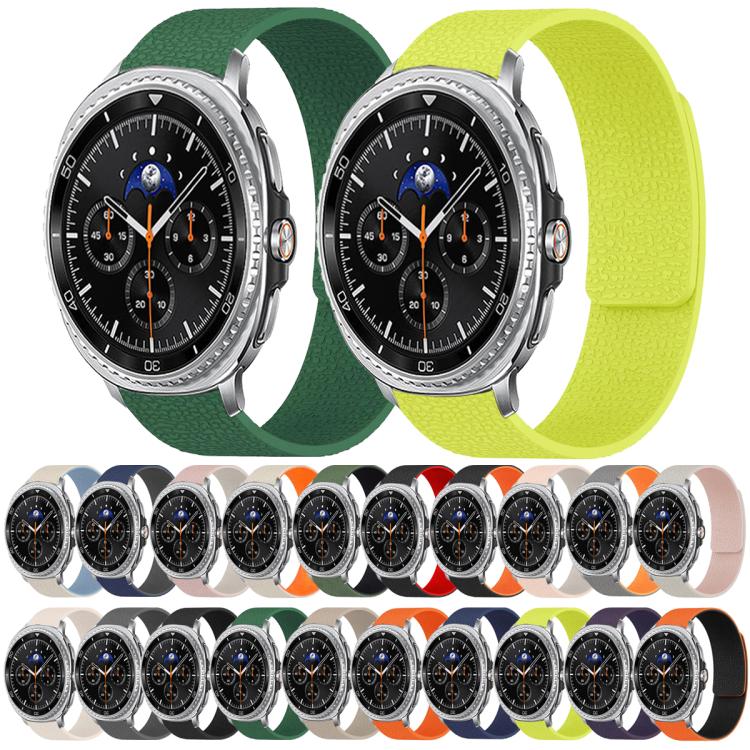 Litschi-Textur Weiches magnetisches Silikon-Uhrenarmband, für Samsung Galaxy Watch Ultra 47mm / Ultra 2025, für Samsung Galaxy Watch8 / 8 Classic