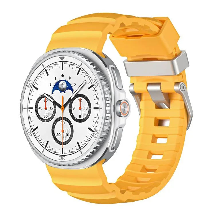 Silbernes Silikon-Uhrenarmband mit Dornschließe, für Samsung Galaxy Watch8 / Watch8 Classic
