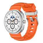 Silbernes Silikon-Uhrenarmband mit Dornschließe, für Samsung Galaxy Watch8 / Watch8 Classic