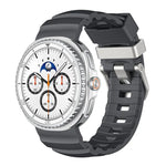 Silbernes Silikon-Uhrenarmband mit Dornschließe, für Samsung Galaxy Watch8 / Watch8 Classic