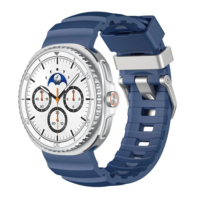 Silbernes Silikon-Uhrenarmband mit Dornschließe, für Samsung Galaxy Watch8 / Watch8 Classic