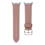 Stainless Steel Silver Buckle Genuine Leather Watch Band, For Samsung Galaxy Watch8 / Watch8 Classic